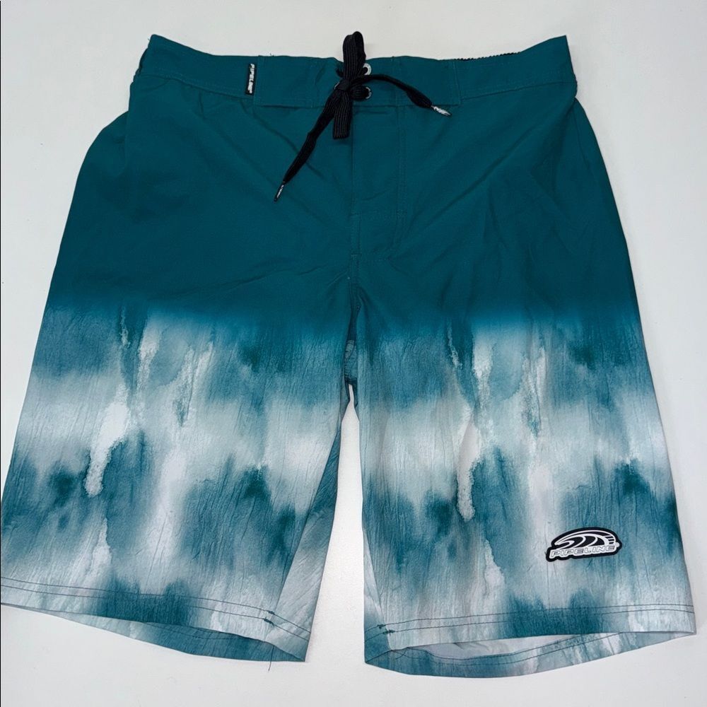 🔥Pipeline Teal and White Board Shorts Sz medium New - Picture 2 of 12